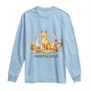 Mindful Aloka the Dog Mindfulness Long Sleeve Shirt Zen Lotus Spiritual Calm TS02 Light Blue Print Your Wear
