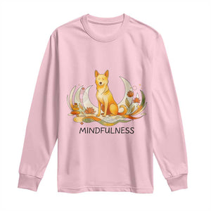 Mindful Aloka the Dog Mindfulness Long Sleeve Shirt Zen Lotus Spiritual Calm TS02 Light Pink Print Your Wear