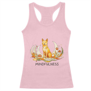 Mindful Aloka the Dog Mindfulness Racerback Tank Top Zen Lotus Spiritual Calm TS02 Light Pink Print Your Wear