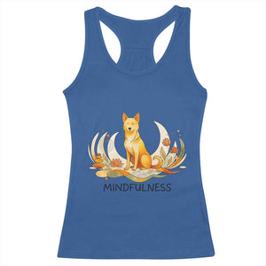 Mindful Aloka the Dog Mindfulness Racerback Tank Top Zen Lotus Spiritual Calm TS02 Royal Blue Print Your Wear