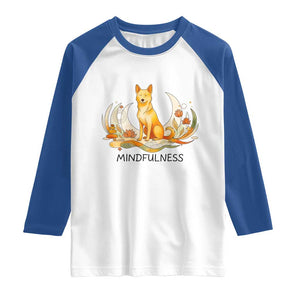 Mindful Aloka the Dog Mindfulness Raglan Shirt Zen Lotus Spiritual Calm TS02 White Royal Print Your Wear
