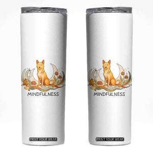 Mindful Aloka the Dog Mindfulness Skinny Tumbler Zen Lotus Spiritual Calm TS02 White Print Your Wear