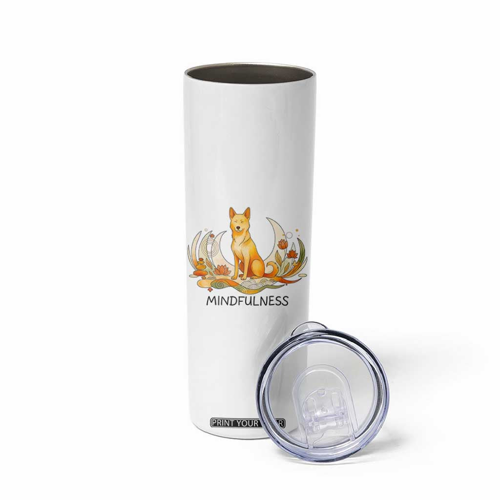 Mindful Aloka the Dog Mindfulness Skinny Tumbler Zen Lotus Spiritual Calm TS02 Print Your Wear