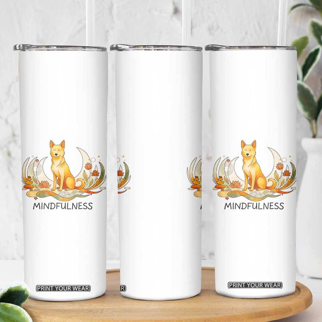 Mindful Aloka the Dog Mindfulness Skinny Tumbler Zen Lotus Spiritual Calm TS02 Print Your Wear