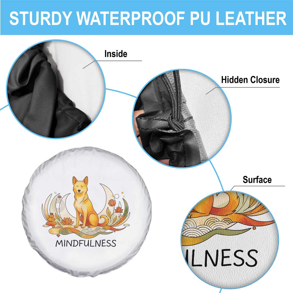 Mindful Aloka the Dog Mindfulness Spare Tire Cover Zen Lotus Spiritual Calm TS02 Print Your Wear