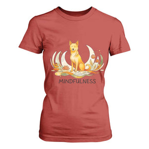 Mindful Aloka the Dog Mindfulness T Shirt For Women Zen Lotus Spiritual Calm TS02 Red Print Your Wear