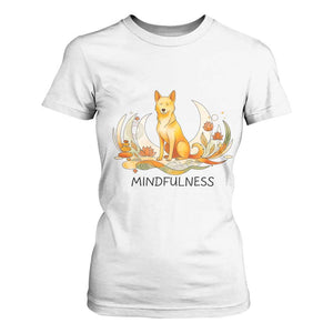 Mindful Aloka the Dog Mindfulness T Shirt For Women Zen Lotus Spiritual Calm TS02 White Print Your Wear