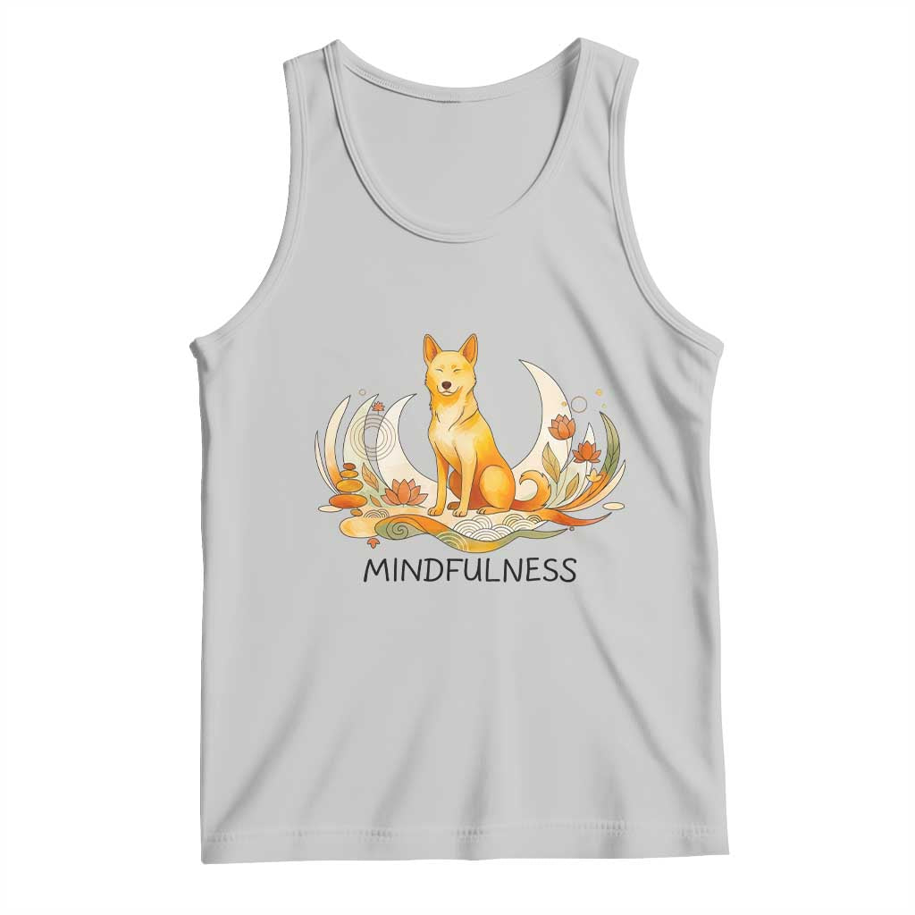 Mindful Aloka the Dog Mindfulness Tank Top Zen Lotus Spiritual Calm TS02 Ash Print Your Wear
