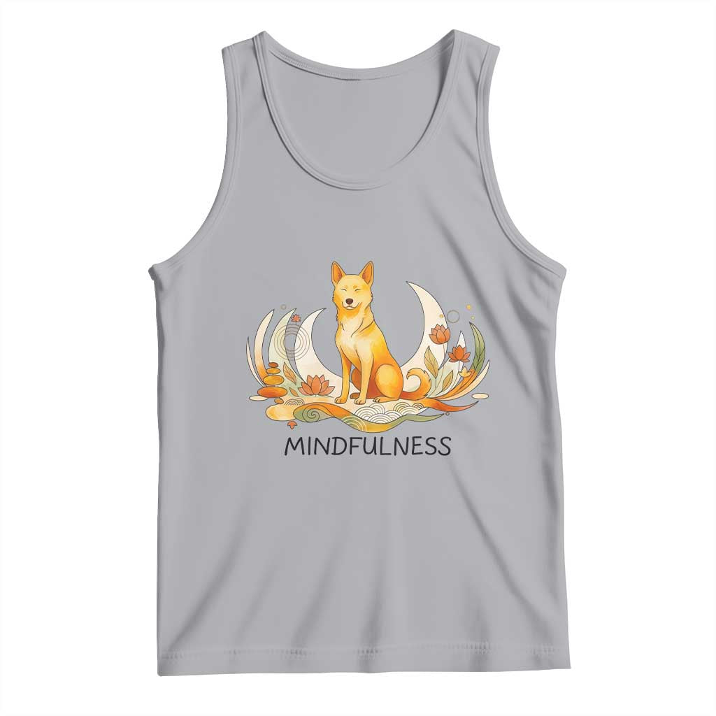 Mindful Aloka the Dog Mindfulness Tank Top Zen Lotus Spiritual Calm TS02 Athletic Heather Print Your Wear