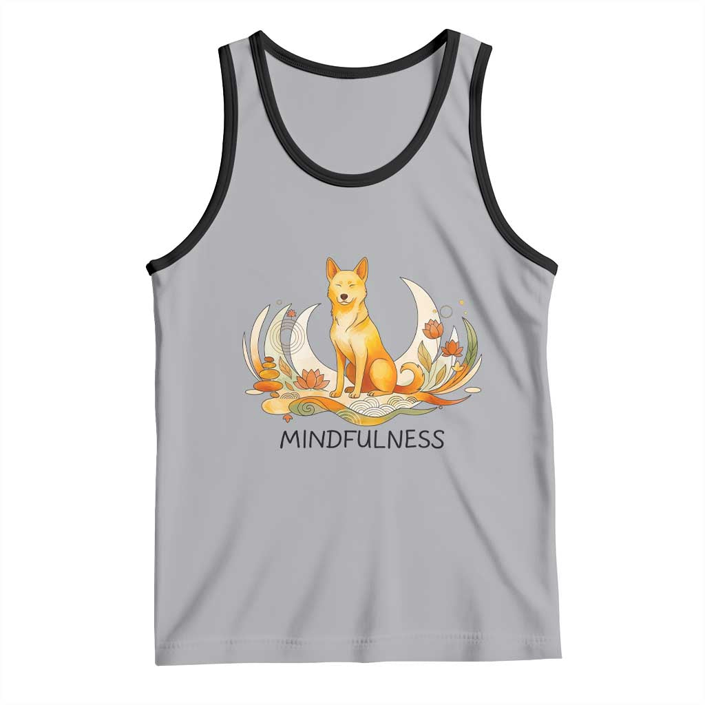 Mindful Aloka the Dog Mindfulness Tank Top Zen Lotus Spiritual Calm TS02 Athletic Heather Black Print Your Wear