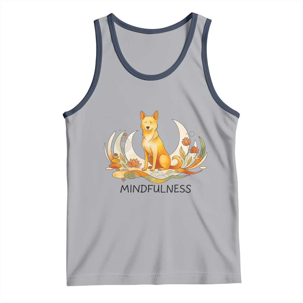 Mindful Aloka the Dog Mindfulness Tank Top Zen Lotus Spiritual Calm TS02 Athletic Heather Navy Print Your Wear