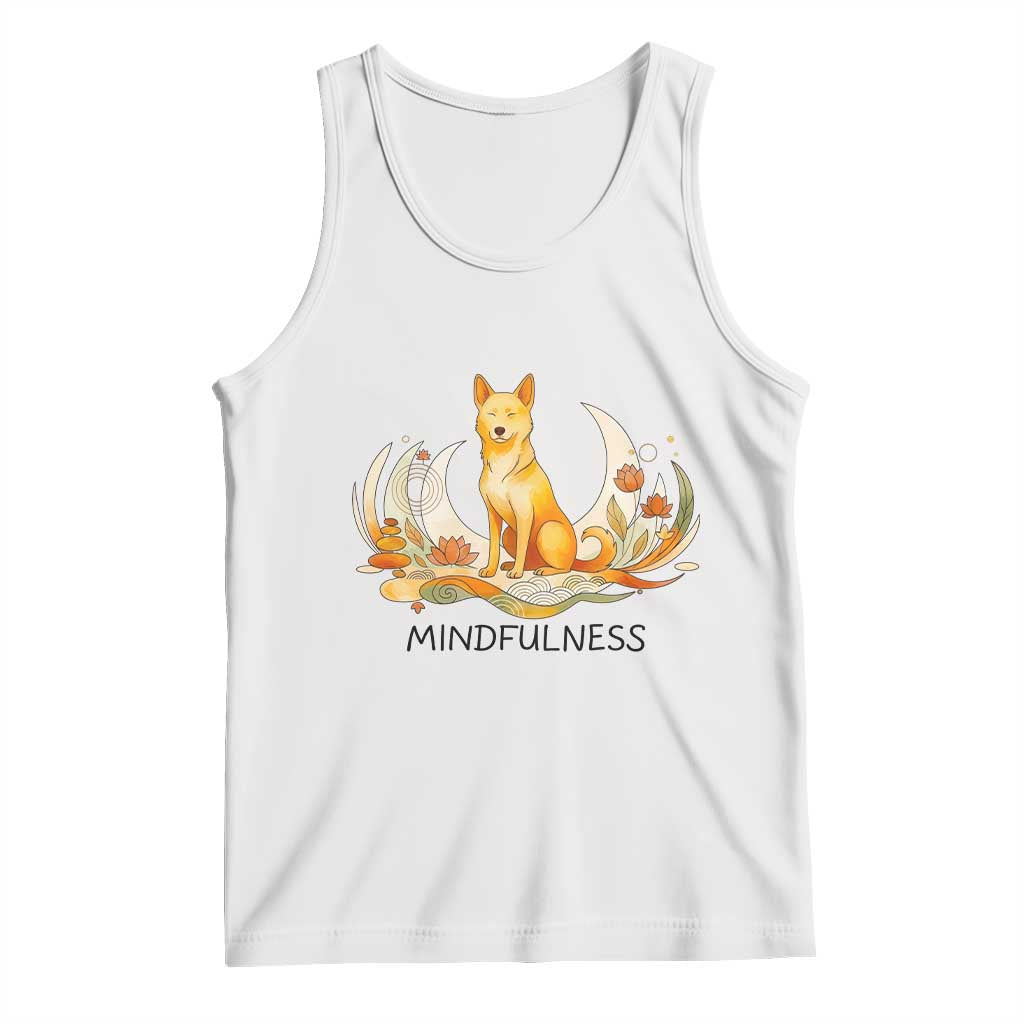 Mindful Aloka the Dog Mindfulness Tank Top Zen Lotus Spiritual Calm TS02 White Print Your Wear