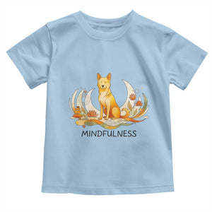 Mindful Aloka the Dog Mindfulness Toddler T Shirt Zen Lotus Spiritual Calm TS02 Light Blue Print Your Wear