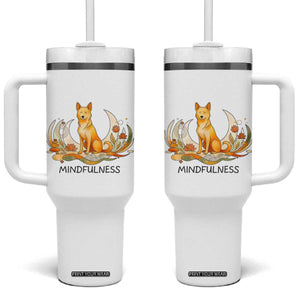 Mindful Aloka the Dog Mindfulness Tumbler With Handle Zen Lotus Spiritual Calm TS02 One Size: 40 oz White Print Your Wear