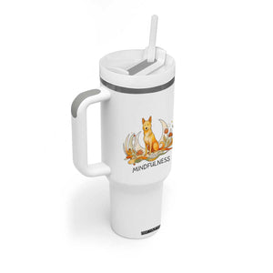 Mindful Aloka the Dog Mindfulness Tumbler With Handle Zen Lotus Spiritual Calm TS02 Print Your Wear