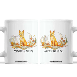 Mindful Aloka the Dog Mindfulness Coffee Mug Zen Lotus Spiritual Calm TS02 White Print Your Wear