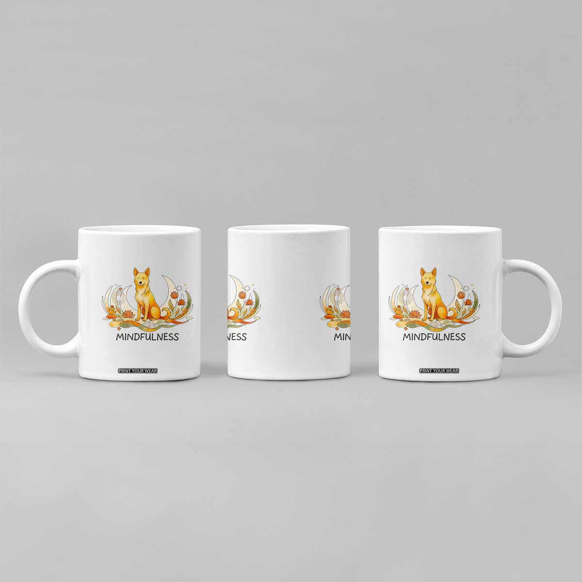 Mindful Aloka the Dog Mindfulness Coffee Mug Zen Lotus Spiritual Calm TS02 Print Your Wear