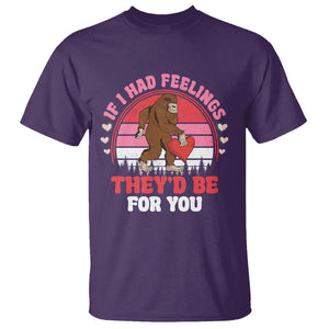 Funny Bigfoot Valentine T Shirt If I Had Feelings Theyd Be For You Sasquatch TS02 Purple Printyourwear