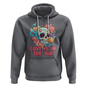 Floral Skull Hoodie Funny Love In The Air Floral Skull Anti Valentines Day TS02 Charcoal Printyourwear