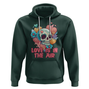 Floral Skull Hoodie Funny Love In The Air Floral Skull Anti Valentines Day TS02 Dark Forest Green Printyourwear