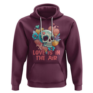Floral Skull Hoodie Funny Love In The Air Floral Skull Anti Valentines Day TS02 Maroon Printyourwear