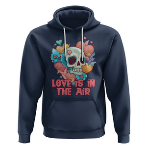 Floral Skull Hoodie Funny Love In The Air Floral Skull Anti Valentines Day TS02 Navy Printyourwear