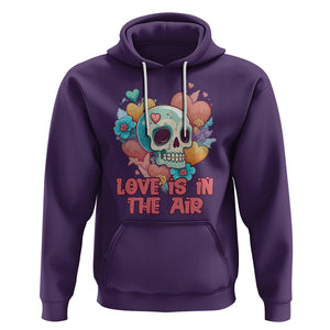 Floral Skull Hoodie Funny Love In The Air Floral Skull Anti Valentines Day TS02 Purple Printyourwear