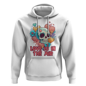 Floral Skull Hoodie Funny Love In The Air Floral Skull Anti Valentines Day TS02 White Printyourwear