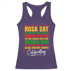 Celebrate Black History Month Racerback Tank Top Rosa Sat Martin Walked Obama Ran So Our Children Could Fly Inspiration TS02 Purple Print Your Wear