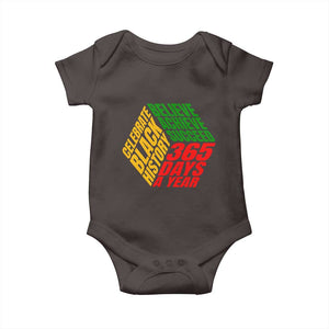 Black History Month Baby Onesie Believe Achieve Succeed 365 Days A Year Proud African American TS02 Dark Chocolate Print Your Wear