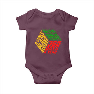 Black History Month Baby Onesie Believe Achieve Succeed 365 Days A Year Proud African American TS02 Maroon Print Your Wear