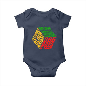 Black History Month Baby Onesie Believe Achieve Succeed 365 Days A Year Proud African American TS02 Navy Print Your Wear