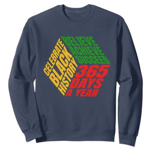 Black History Month Sweatshirt Believe Achieve Succeed Proud African American TS02 Navy Printyourwear