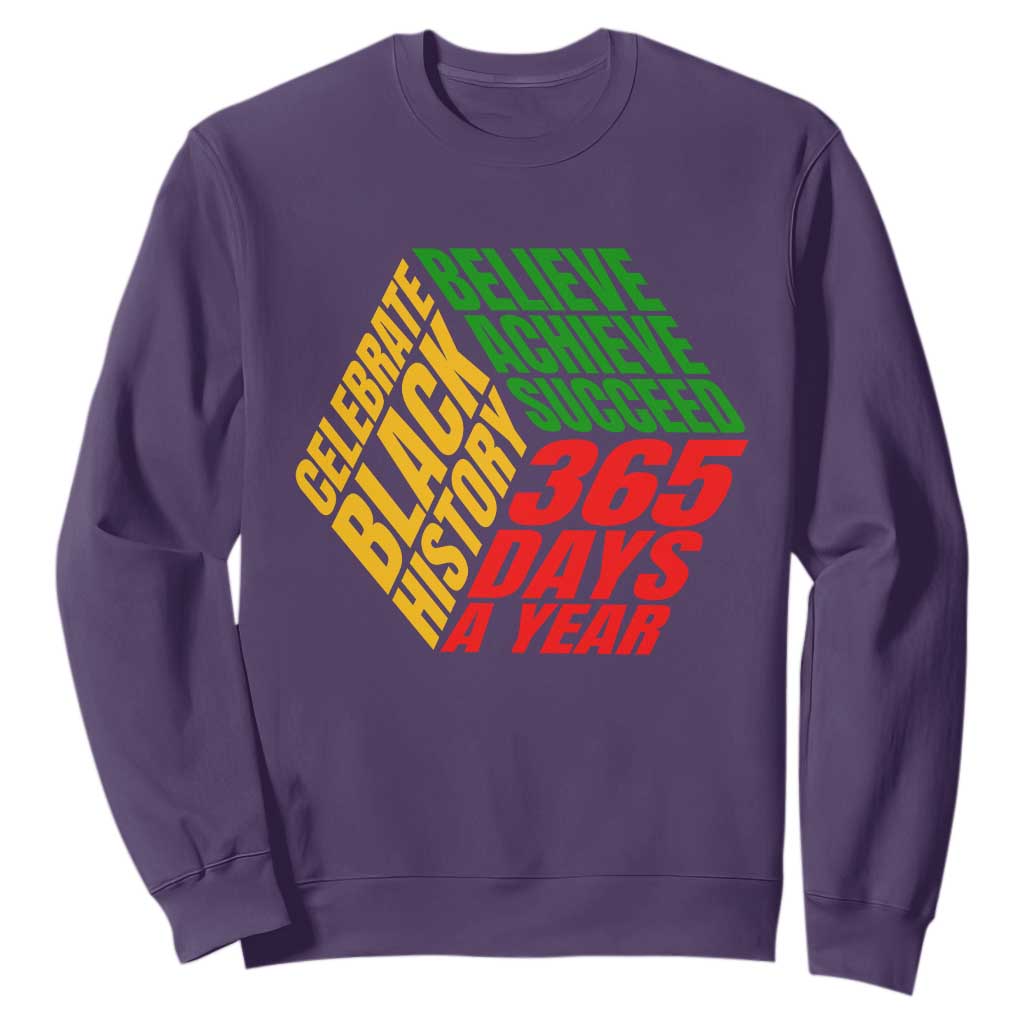 Black History Month Sweatshirt Believe Achieve Succeed Proud African American TS02 Purple Printyourwear