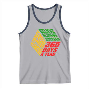 Black History Month Tank Top Believe Achieve Succeed 365 Days A Year Proud African American TS02 Athletic Heather Navy Print Your Wear