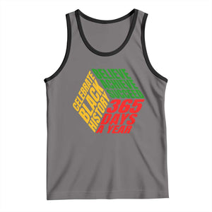 Black History Month Tank Top Believe Achieve Succeed 365 Days A Year Proud African American TS02 Deep Heather Black Print Your Wear
