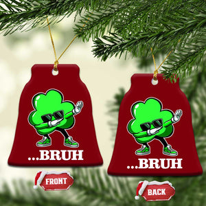 Funny Dabbing Shamrock Ceramic Ornament Bruh St. Patrick's Day TS02 Print Your Wear
