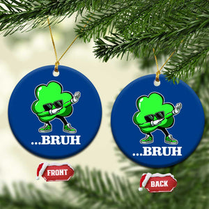 Funny Dabbing Shamrock Ceramic Ornament Bruh St. Patrick's Day TS02 1pc Blue Print Your Wear