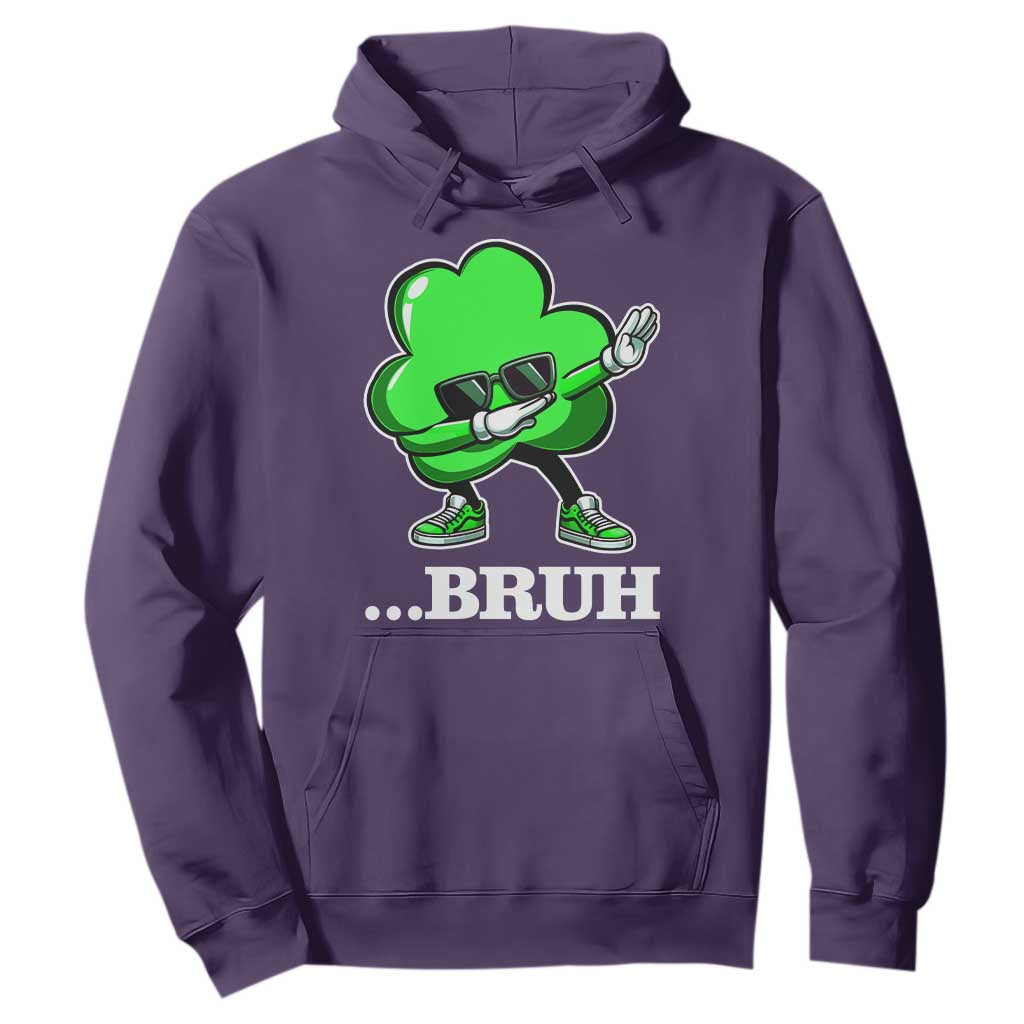 Funny Dabbing Shamrock Hoodie Bruh St. Patrick's Day TS02 Purple Print Your Wear