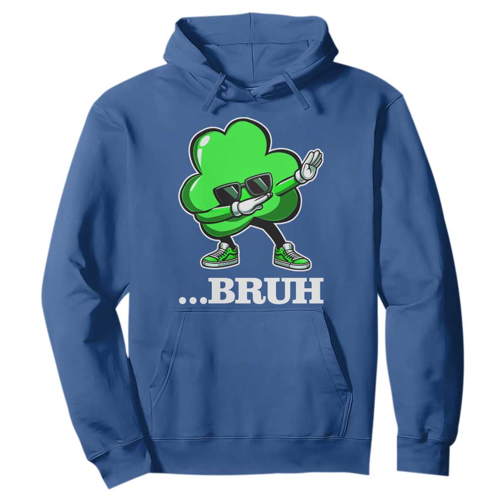 Funny Dabbing Shamrock Hoodie Bruh St. Patrick's Day TS02 Royal Blue Print Your Wear