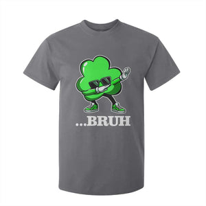 Funny Dabbing Shamrock T Shirt For Kid Bruh St. Patrick's Day TS02 Charcoal Print Your Wear