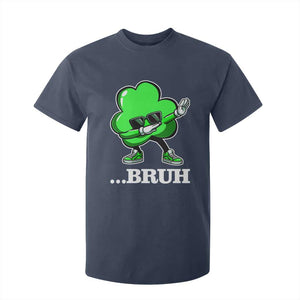 Funny Dabbing Shamrock T Shirt For Kid Bruh St. Patrick's Day TS02 Navy Print Your Wear