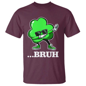 Funny Dabbing Shamrock T Shirt Bruh St. Patrick's Day TS02 Maroon Print Your Wear