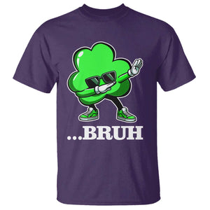 Funny Dabbing Shamrock T Shirt Bruh St. Patrick's Day TS02 Purple Print Your Wear