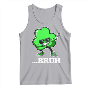 Funny Dabbing Shamrock Tank Top Bruh St. Patrick's Day TS02 Athletic Heather Print Your Wear
