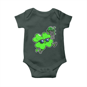 Funny Basketball Shamrock Baby Onesie Dunking Sports Player St. Patrick's Day TS02 Print Your Wear