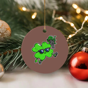 Funny Basketball Shamrock Ceramic Ornament Dunking Sports Player St. Patrick's Day TS02 1pc Mocha Print Your Wear