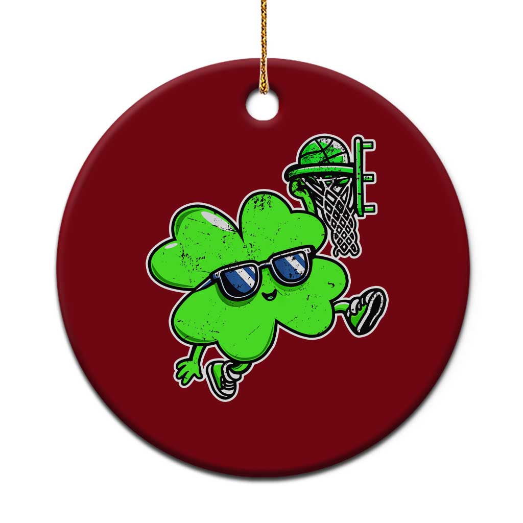Funny Basketball Shamrock Ceramic Ornament Dunking Sports Player St. Patrick's Day TS02 1pc Red Print Your Wear