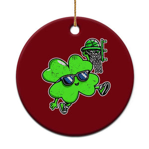 Funny Basketball Shamrock Ceramic Ornament Dunking Sports Player St. Patrick's Day TS02 1pc Red Print Your Wear
