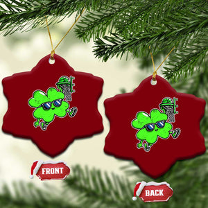 Funny Basketball Shamrock Ceramic Ornament Dunking Sports Player St. Patrick's Day TS02 Print Your Wear
